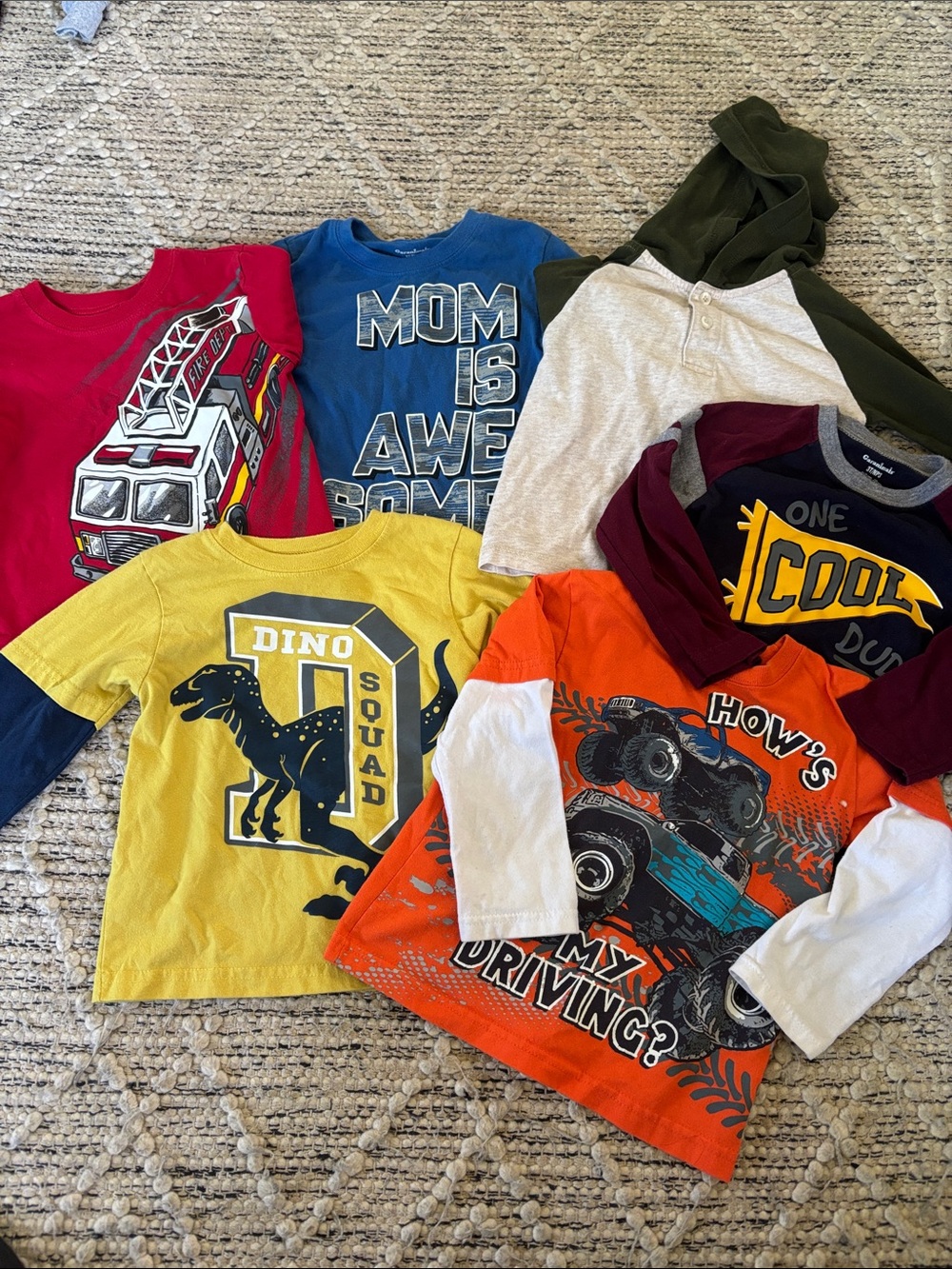 Garanimals fall bundle Monster Truck Layered Long-Sleeve Tee with White Sleeves